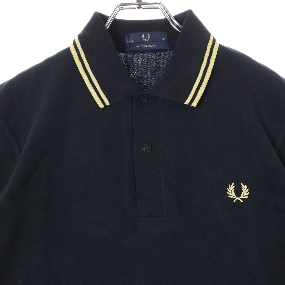 FRED PERRY(フレッドペリー) ロゴエンブロイダリー カットソー 半袖ポロシャツ M12N ブラック
