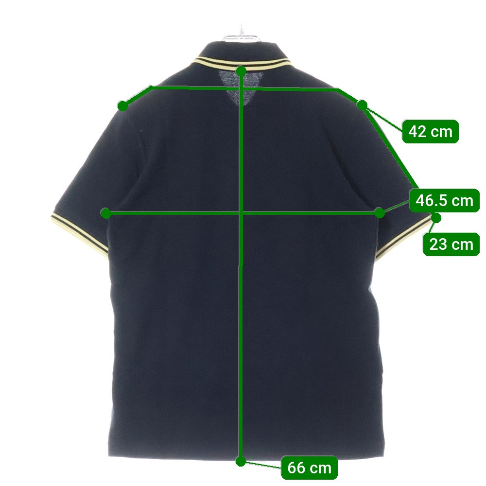 FRED PERRY(フレッドペリー) ロゴエンブロイダリー カットソー 半袖ポロシャツ M12N ブラック