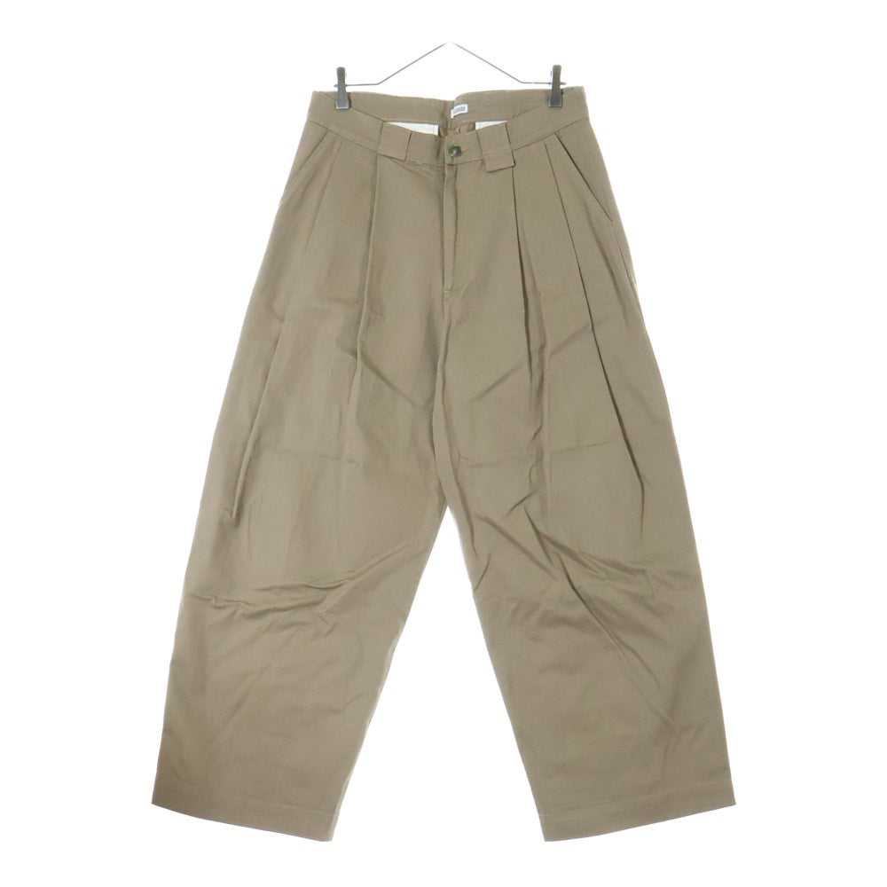 WILLY CHAVARRIA(ウィリーチャバリア) 2TUCK COTTON TWILL WIDE PANTS 2タック コットンツイル ワイドパンツ ベージュ