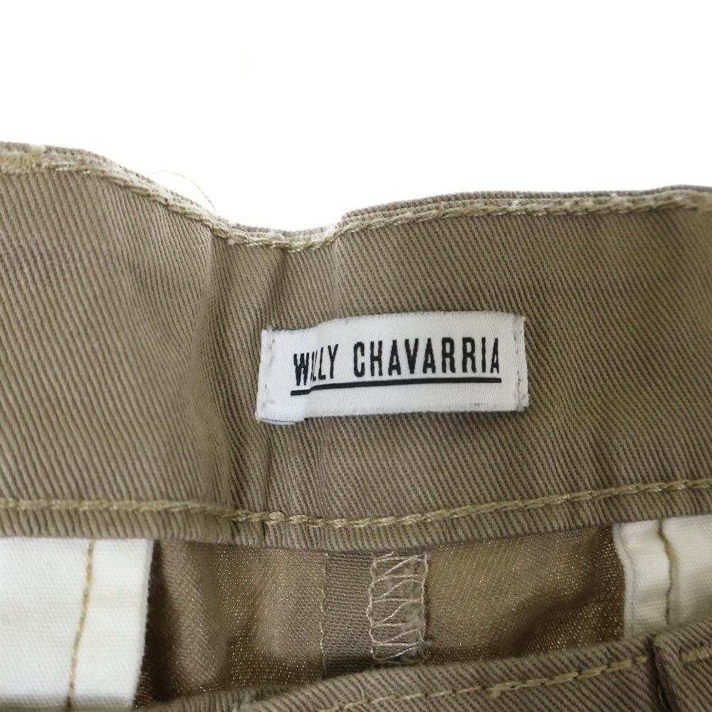 WILLY CHAVARRIA(ウィリーチャバリア) 2TUCK COTTON TWILL WIDE PANTS 2タック コットンツイル ワイドパンツ ベージュ