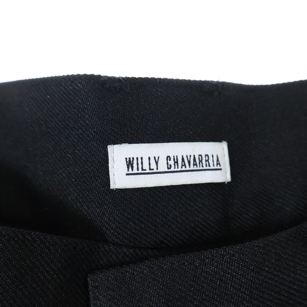 WILLY CHAVARRIA(ウィリーチャバリア) 1TUCK TROUSERS WIDE PANTS 1タック トラウザー ワイドパンツ ブラック