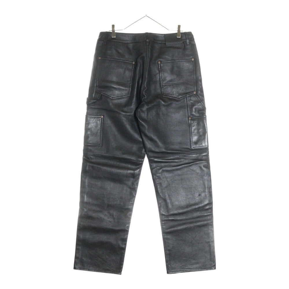 SUPREME(シュプリーム) 23AW Leather Double Knee Painter Pant レザー ダブルニー ペインターパンツ ブラック