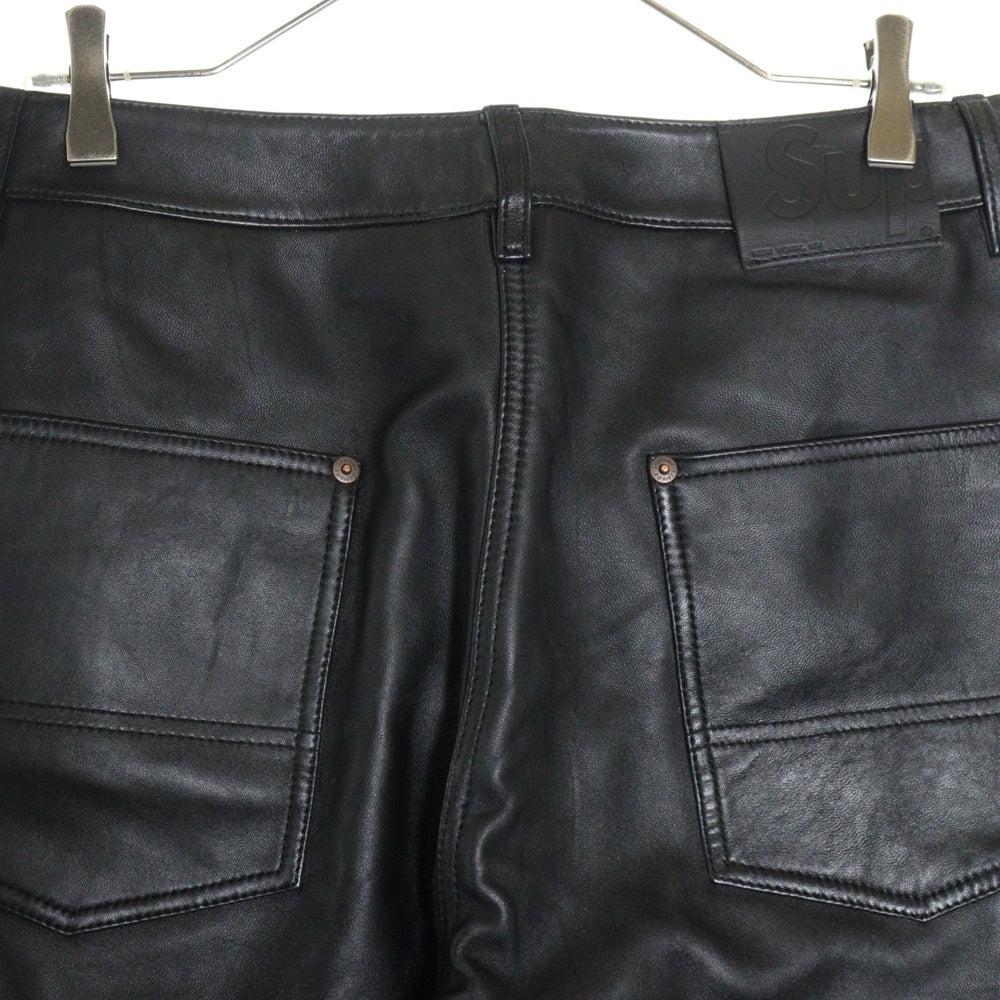 SUPREME(シュプリーム) 23AW Leather Double Knee Painter Pant レザー ダブルニー ペインターパンツ ブラック