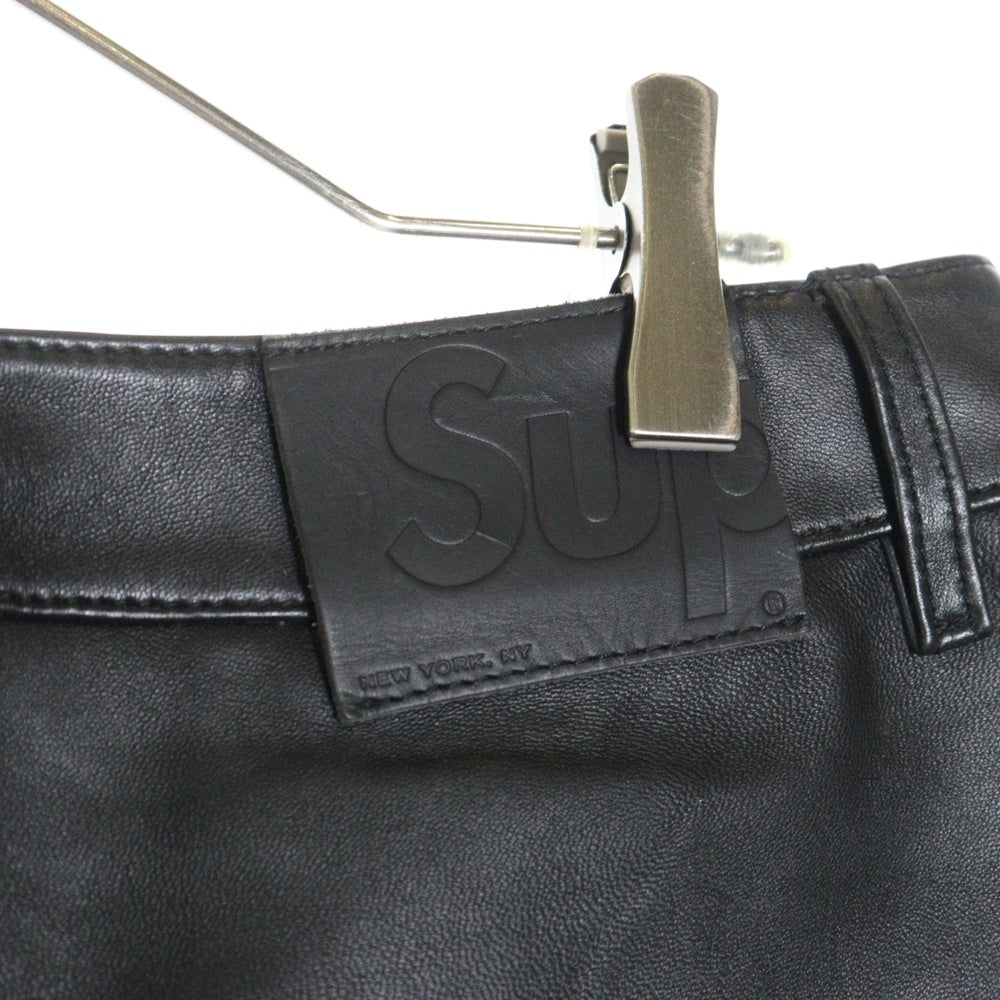 SUPREME(シュプリーム) 23AW Leather Double Knee Painter Pant レザー ダブルニー ペインターパンツ ブラック