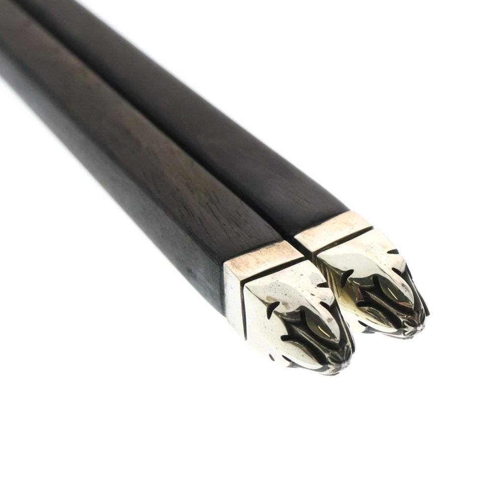 CHROME HEARTS(クロムハーツ) CHOPSTICKS チョップスティックス フレアニーモチーフ エボニーウッド 箸 箸置き セット シルバー/ブラウン
