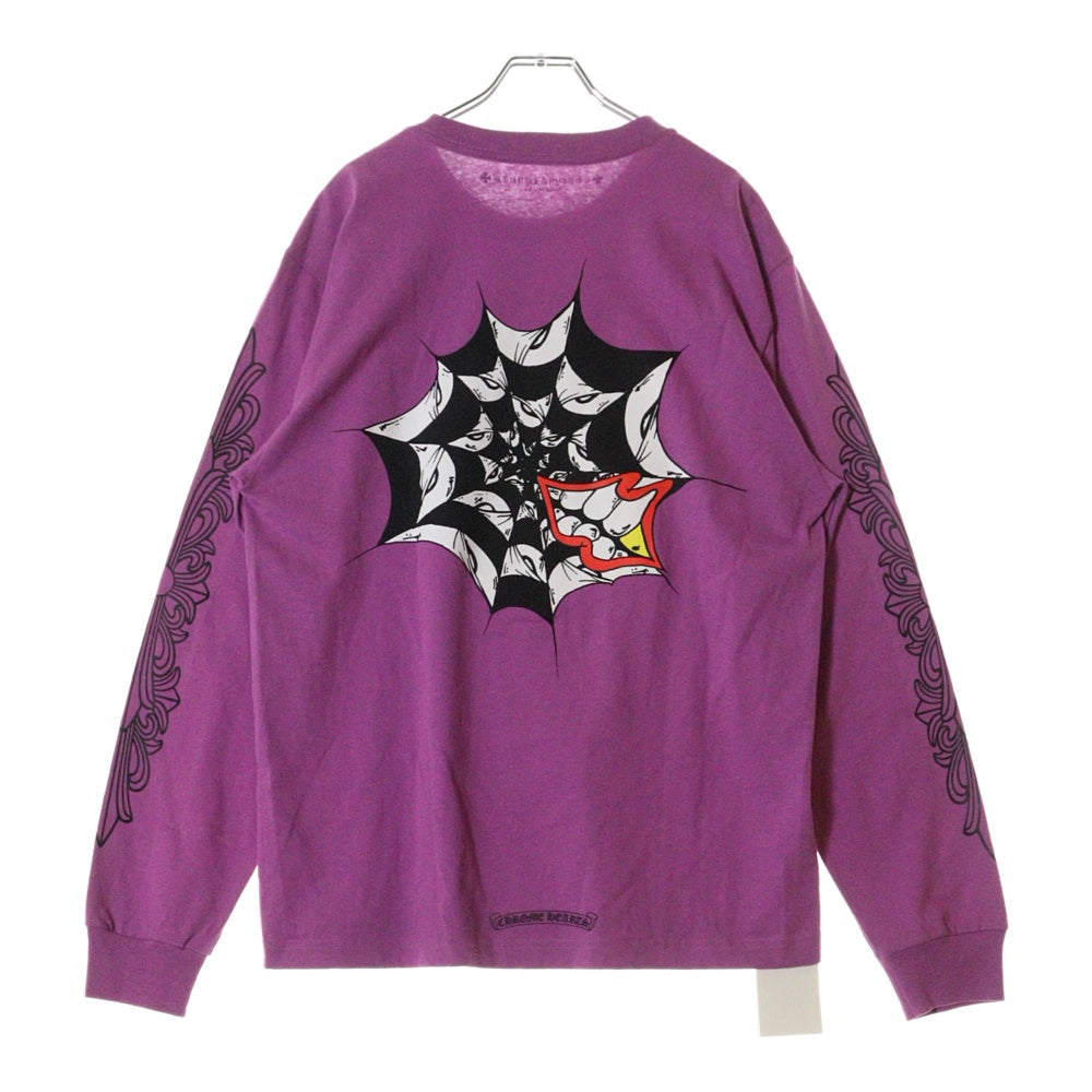 CHROME HEARTS(クロムハーツ) 21SS ×マッティボーイ PPO PHYSM LS TEE マッティボーイ スパイダーウェブプリント フィズム クルーネック 長袖Tシャツ カットソー パープル