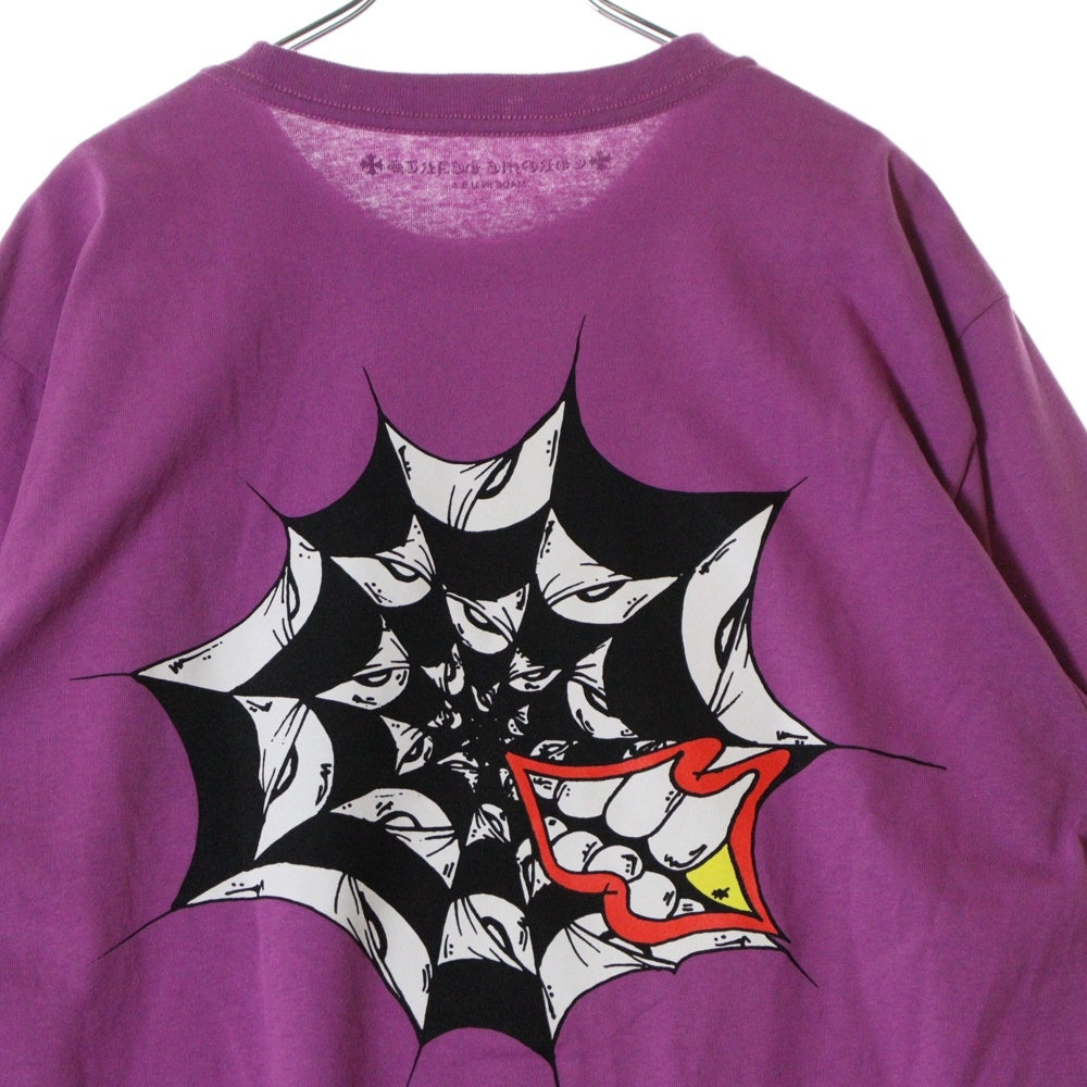 CHROME HEARTS(クロムハーツ) 21SS ×マッティボーイ PPO PHYSM LS TEE マッティボーイ スパイダーウェブプリント フィズム クルーネック 長袖Tシャツ カットソー パープル