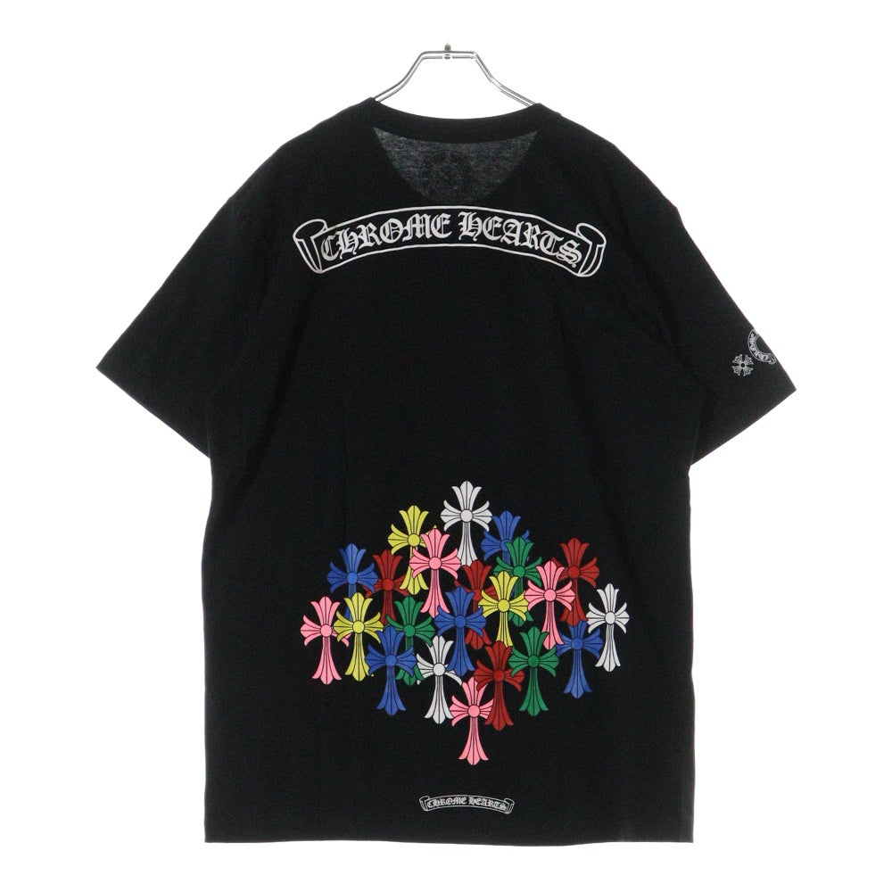 CHROME HEARTS(クロムハーツ) MLTCOL CEM CRS T-SHRT マルチカラーセメタリークロスプリント クルーネック 半袖Tシャツ カットソー ブラック