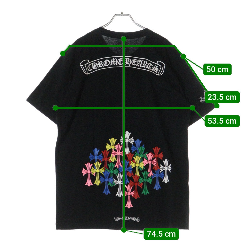 CHROME HEARTS(クロムハーツ) MLTCOL CEM CRS T-SHRT マルチカラーセメタリークロスプリント クルーネック 半袖Tシャツ カットソー ブラック