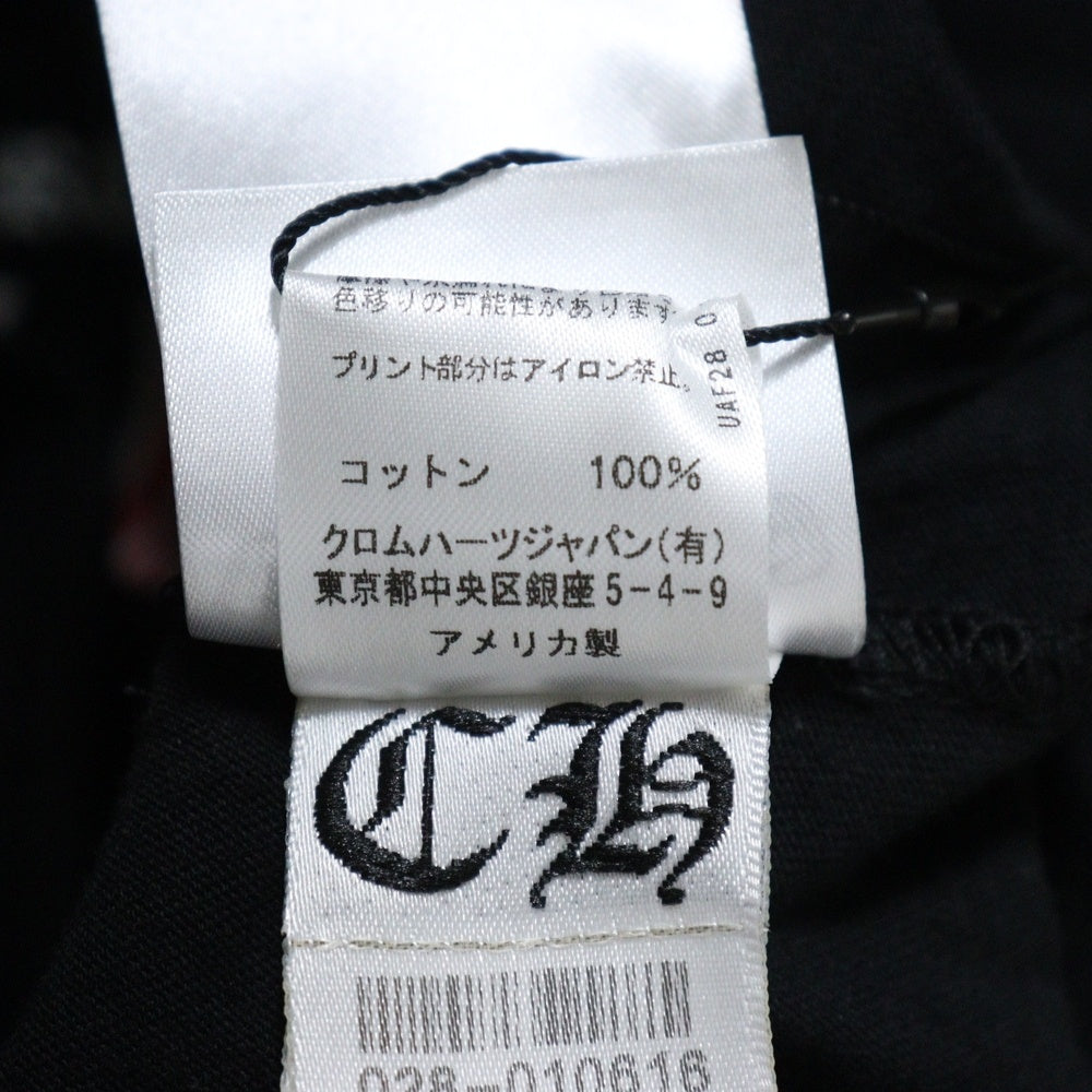 CHROME HEARTS(クロムハーツ) RED CROSS L/S TEE レッドクロス アームロゴプリント クルーネック 長袖Tシャツ カットソー ブラック/レッド