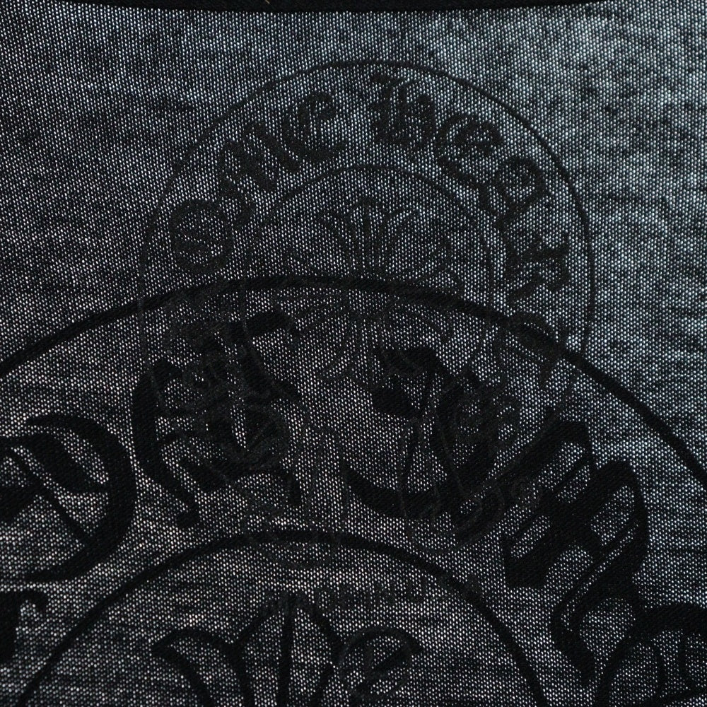 CHROME HEARTS(クロムハーツ) CH L/S ネックロゴプリント 袖フローラル クルーネック 長袖Tシャツ カットソー ブラック