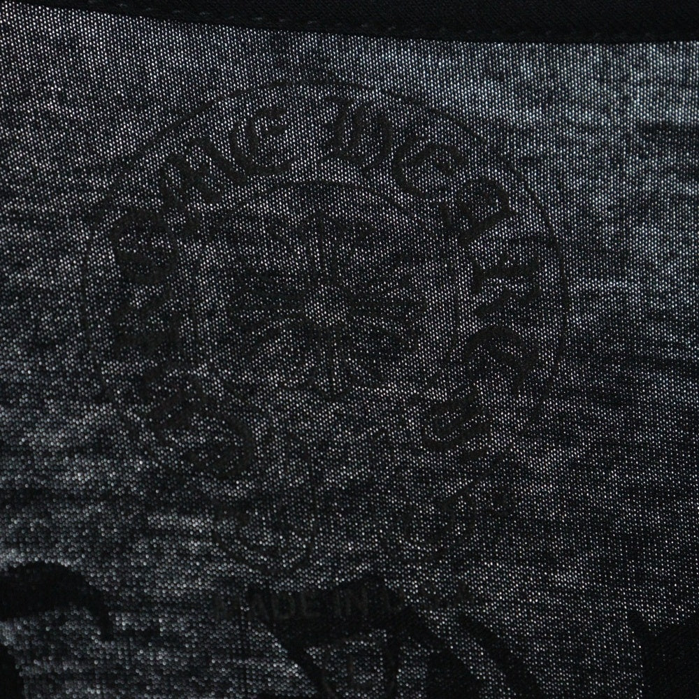 CHROME HEARTS(クロムハーツ) CH T-SHRT スクロールラベル ロゴプリント クルーネック 半袖Tシャツ カットソー ブラック