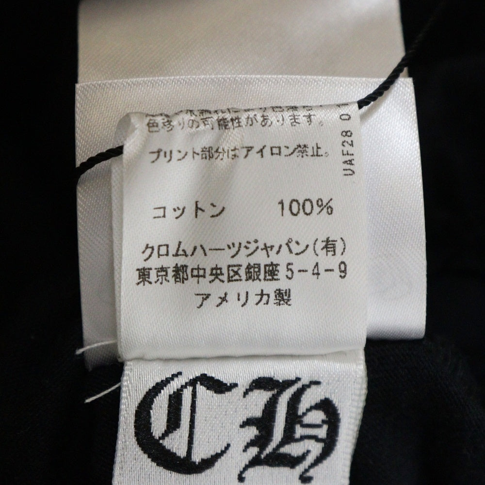 CHROME HEARTS(クロムハーツ) CH T-SHRT スクロールラベル ロゴプリント クルーネック 半袖Tシャツ カットソー ブラック