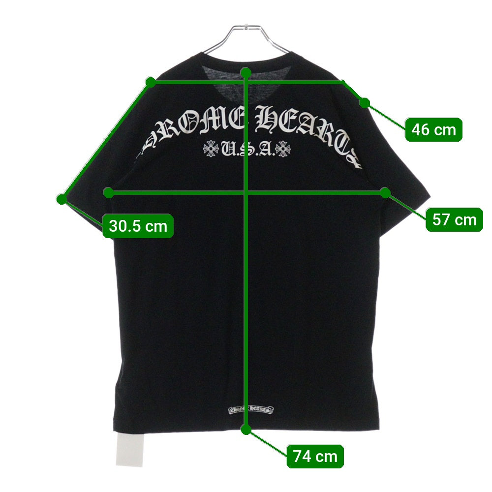 CHROME HEARTS(クロムハーツ) CH T-SHRT スクロールラベル ロゴプリント クルーネック 半袖Tシャツ カットソー ブラック