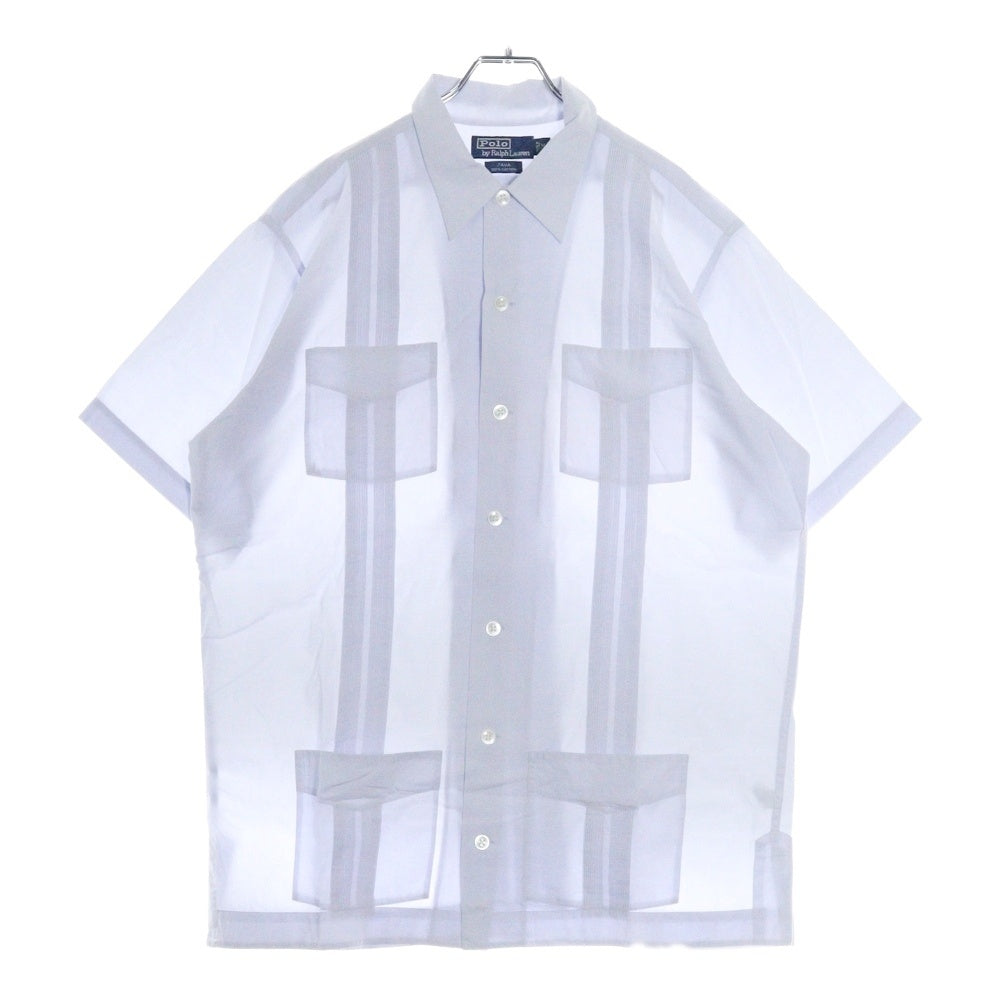 POLO RALPH LAUREN(ポロラルフローレン) 90S VINTAGE JAVA ジャヴァ キューバ コットン半袖シャツ ライトブルー