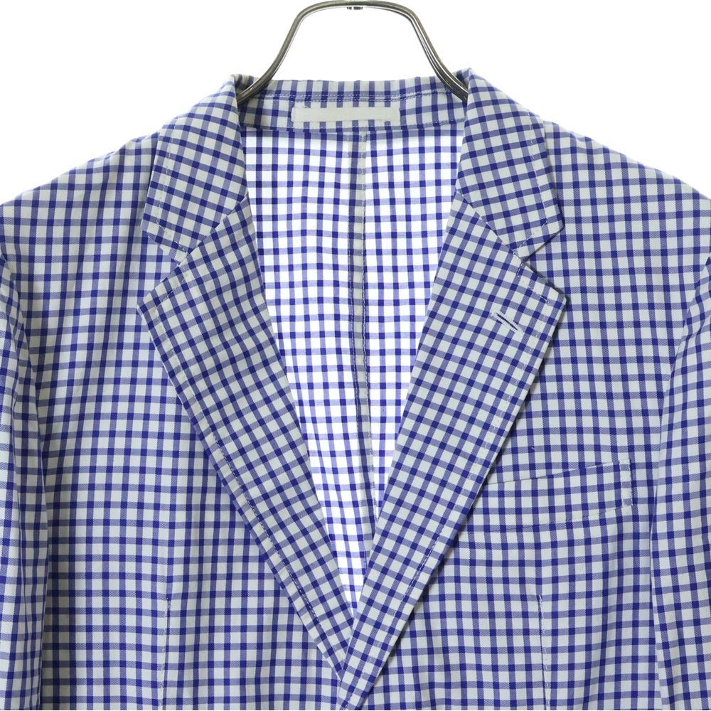 COMME des GARCONS HOMME(コムデギャルソンオム) 09SS AD2008 ギンガムチェック ノッチドラペル テーラード ジャケット ブルー/ホワイト HC-JO47