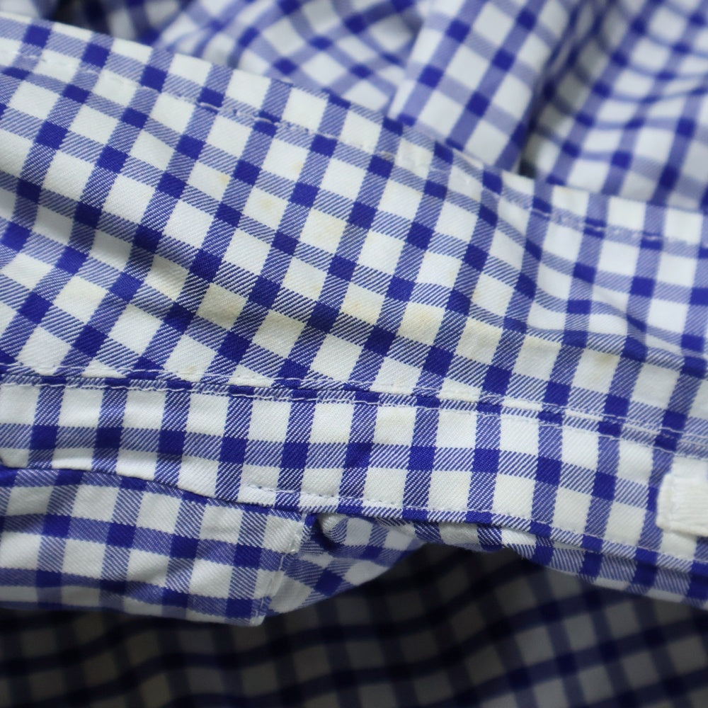 COMME des GARCONS HOMME(コムデギャルソンオム) 09SS AD2008 ギンガムチェック ノッチドラペル テーラード ジャケット ブルー/ホワイト HC-JO47
