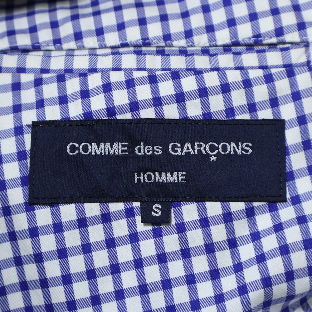 COMME des GARCONS HOMME(コムデギャルソンオム) 09SS AD2008 ギンガムチェック ノッチドラペル テーラード ジャケット ブルー/ホワイト HC-JO47