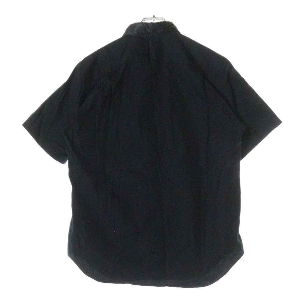 COMME des GARCONS HOMME(コムデギャルソンオム) 07SS AD2006 キュプラ 切り替え レギュラー カラー コットン 半袖シャツ ブラック HS-B051