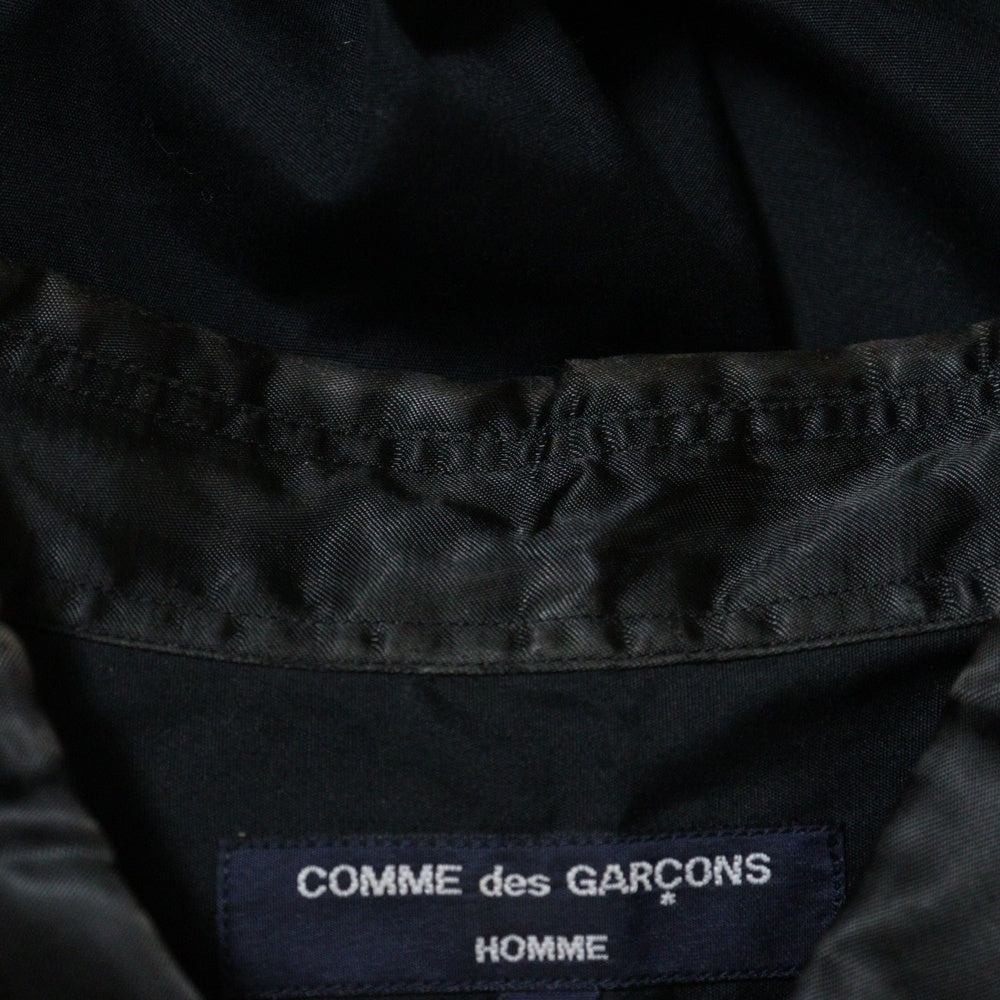 COMME des GARCONS HOMME(コムデギャルソンオム) 07SS AD2006 キュプラ 切り替え レギュラー カラー コットン 半袖シャツ ブラック HS-B051