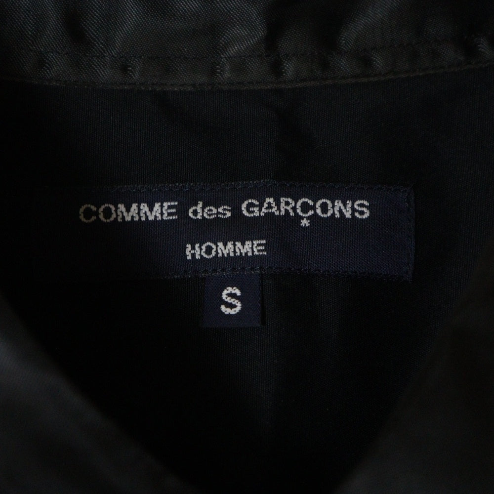 COMME des GARCONS HOMME(コムデギャルソンオム) 07SS AD2006 キュプラ 切り替え レギュラー カラー コットン 半袖シャツ ブラック HS-B051