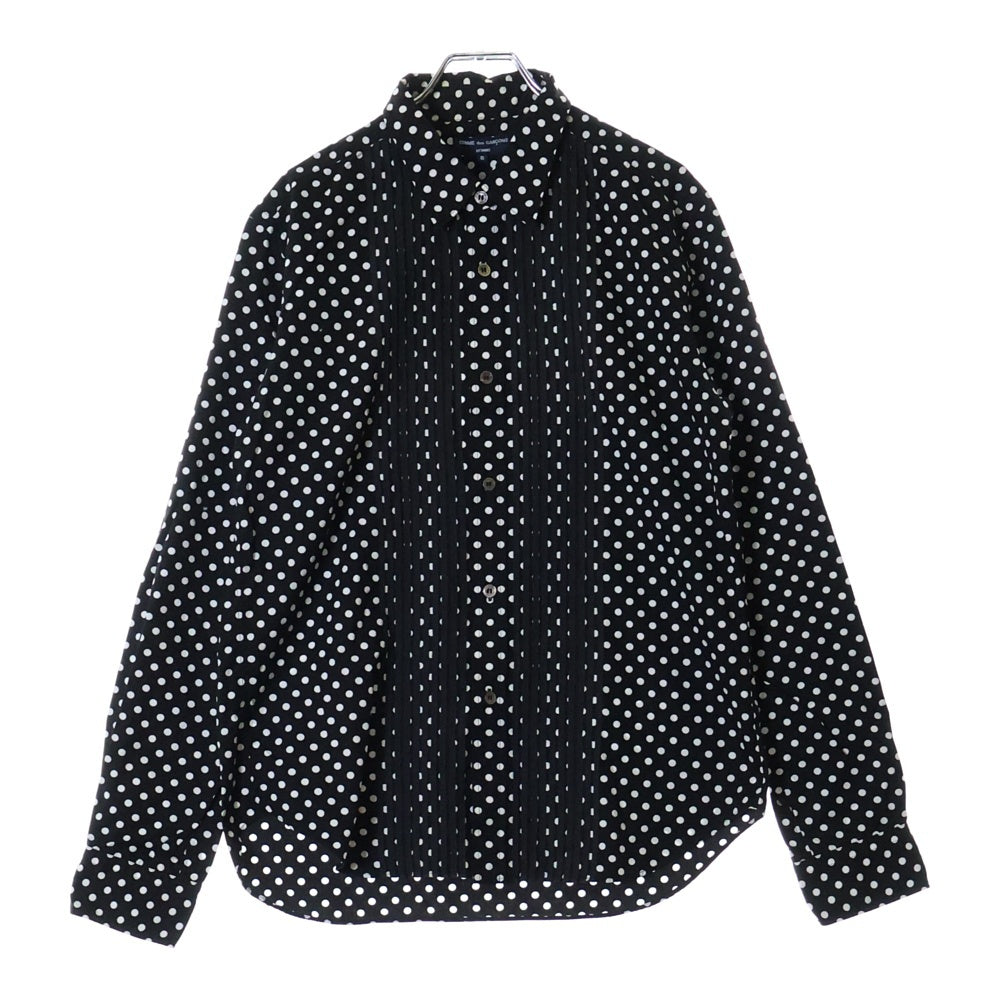 COMME des GARCONS HOMME(コムデギャルソンオム) 07SS AD2006 テープレイヤード レギュラーカラー コットン ドッド 長袖シャツ ブラック/ホワイト HS-B011