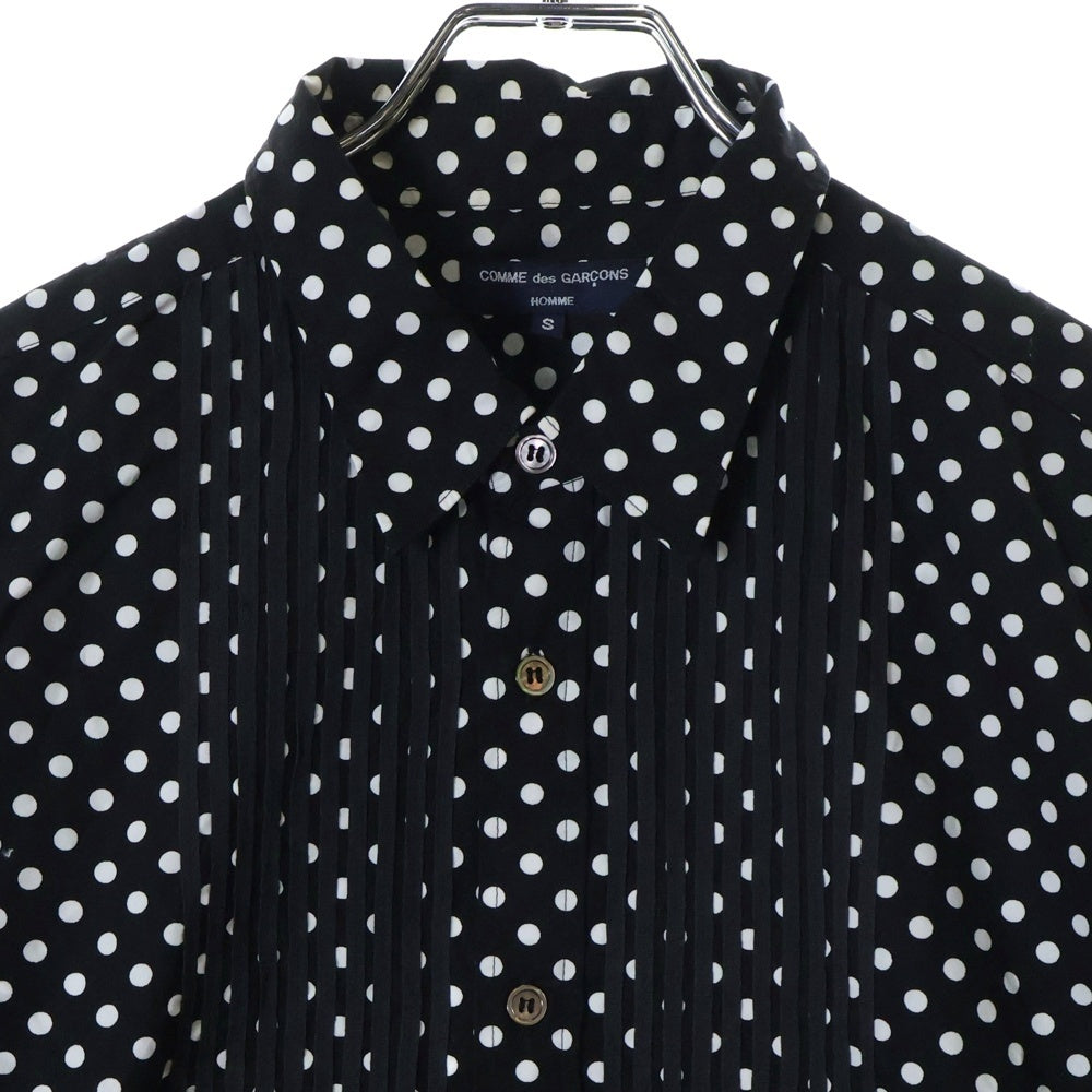 COMME des GARCONS HOMME(コムデギャルソンオム) 07SS AD2006 テープレイヤード レギュラーカラー コットン ドッド 長袖シャツ ブラック/ホワイト HS-B011