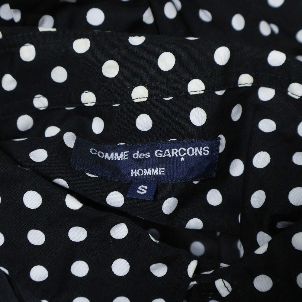 COMME des GARCONS HOMME(コムデギャルソンオム) 07SS AD2006 テープレイヤード レギュラーカラー コットン ドッド 長袖シャツ ブラック/ホワイト HS-B011