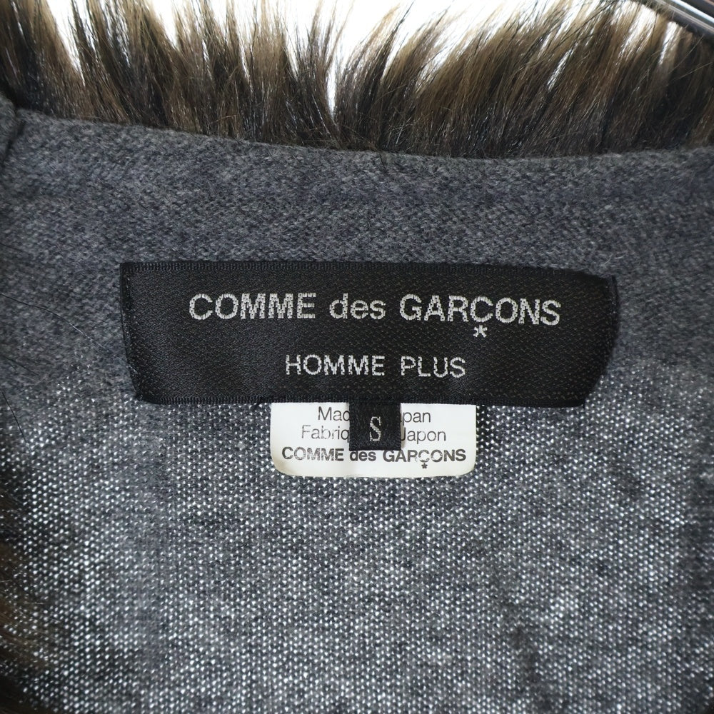 COMME des GARCONS HOMME PLUS(コムデギャルソンオムプリュス) 10AW AD2010 フェイクファー ジップアップ ウール ニット カーディガン グレー PF-N026