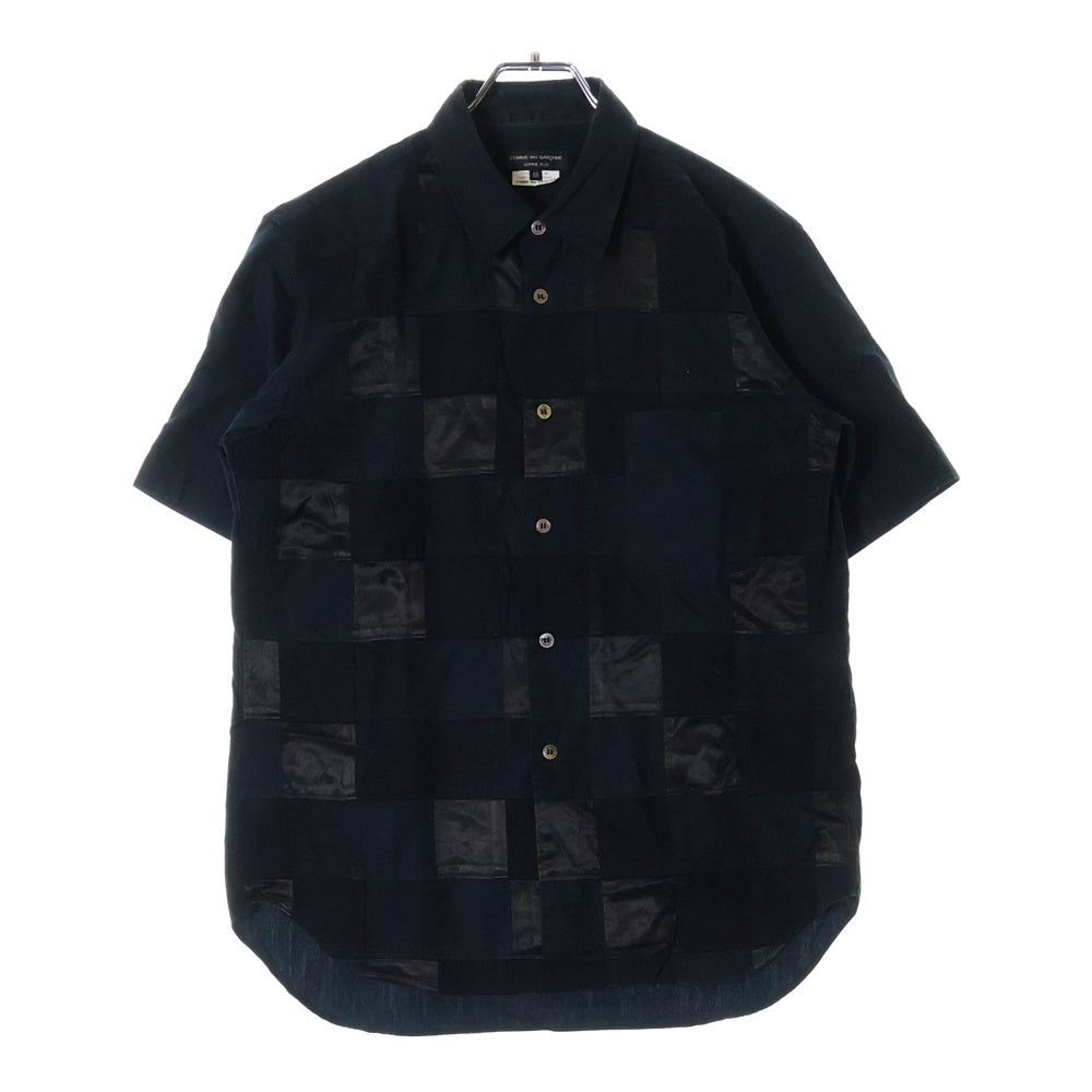 COMME des GARCONS HOMME PLUS(コムデギャルソンオムプリュス) 09SS AD2008 レギュラー カラー コットン パッチワーク チェック 半袖シャツ PC-B025