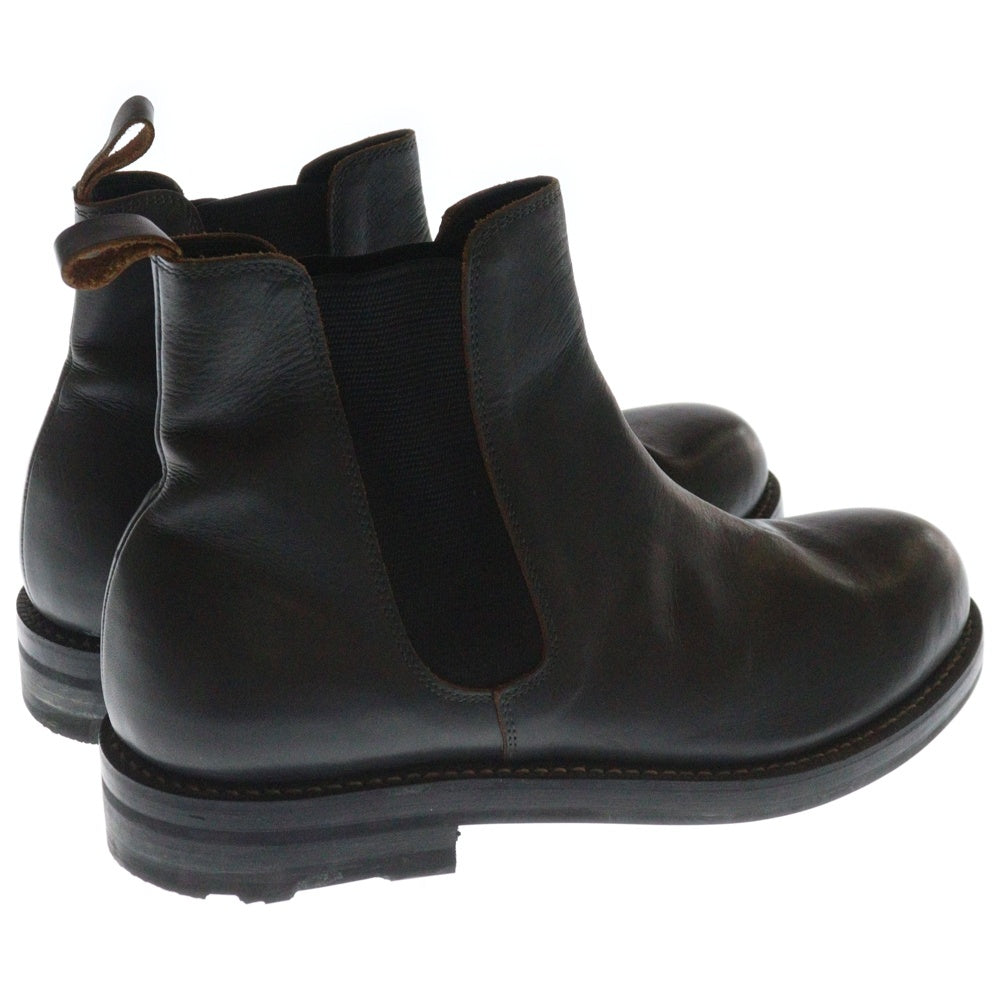 COMME des GARCONS HOMME(コムデギャルソンオム) ホワイトステッチ ラウンドトゥ レザー サイドゴア ブーツ グレー