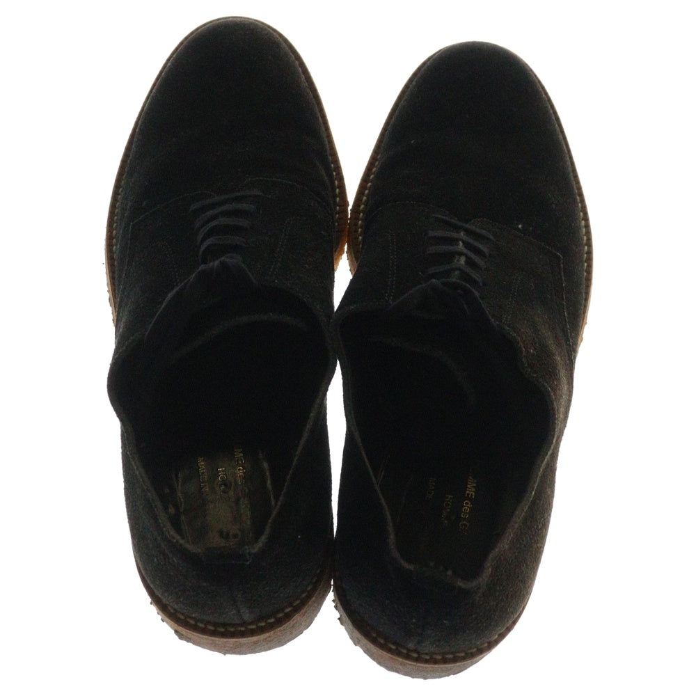 COMME des GARCONS HOMME(コムデギャルソンオム) ホワイトステッチ プレーントゥ レザー レースアップ ドレスシューズ ブラック
