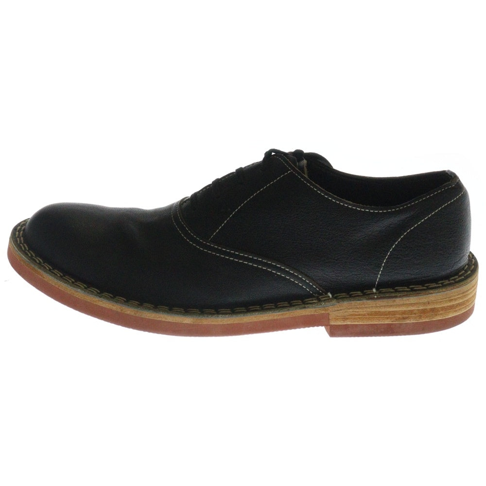 COMME des GARCONS HOMME(コムデギャルソンオム) ホワイトステッチ プレーントゥ スエードレザー レースアップ ドレスシューズ ブラック