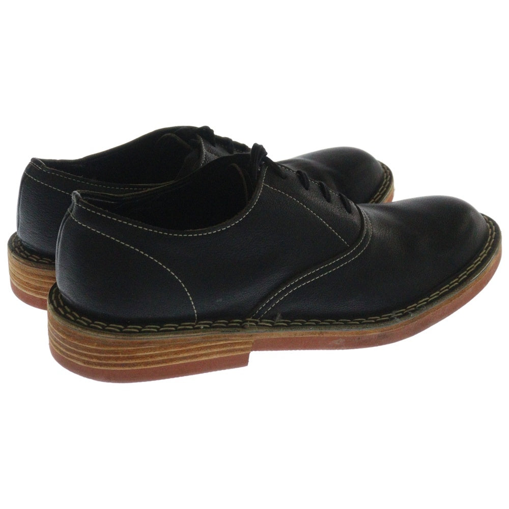 COMME des GARCONS HOMME(コムデギャルソンオム) ホワイトステッチ プレーントゥ スエードレザー レースアップ ドレスシューズ ブラック