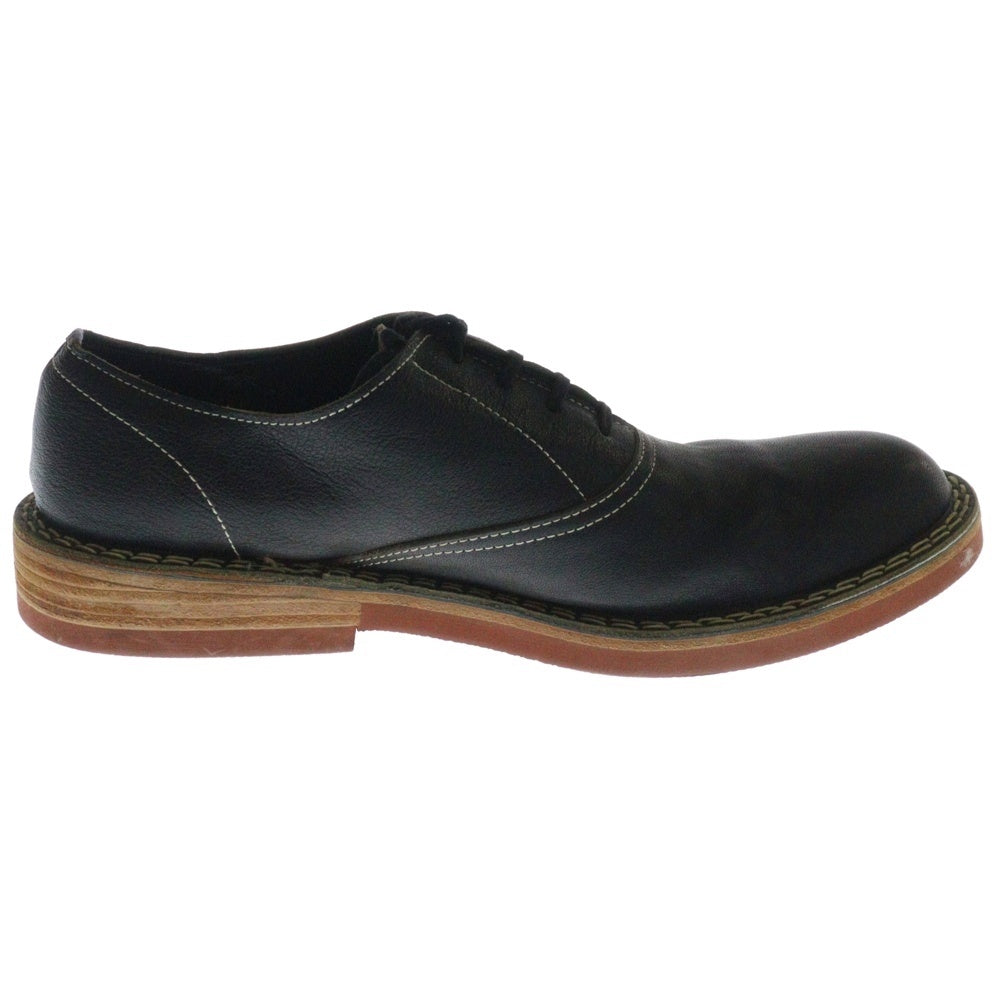 COMME des GARCONS HOMME(コムデギャルソンオム) ホワイトステッチ プレーントゥ スエードレザー レースアップ ドレスシューズ ブラック