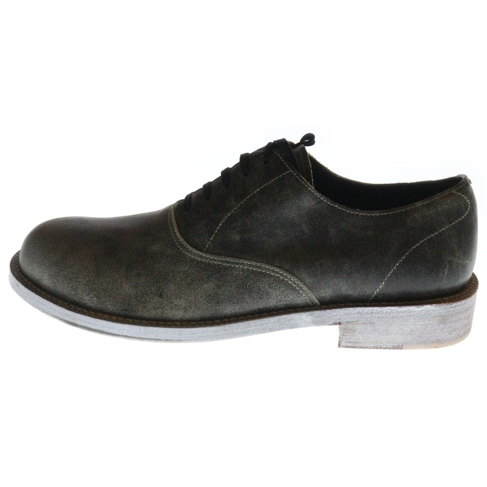 COMME des GARCONS HOMME PLUS(コムデギャルソンオムプリュス) フェード加工 ペイントソール レザー プレーントゥ レースアップ ドレスシューズ シルバー/ダークグレー