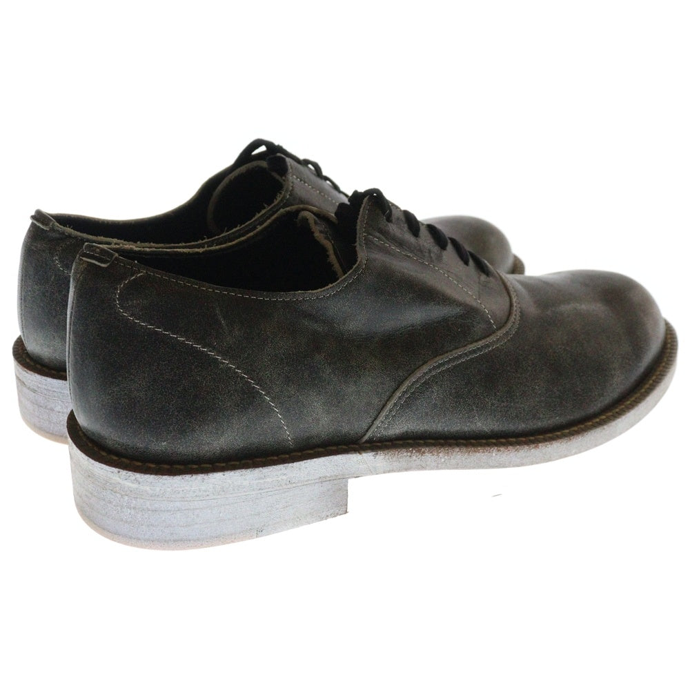 COMME des GARCONS HOMME PLUS(コムデギャルソンオムプリュス) フェード加工 ペイントソール レザー プレーントゥ レースアップ ドレスシューズ シルバー/ダークグレー