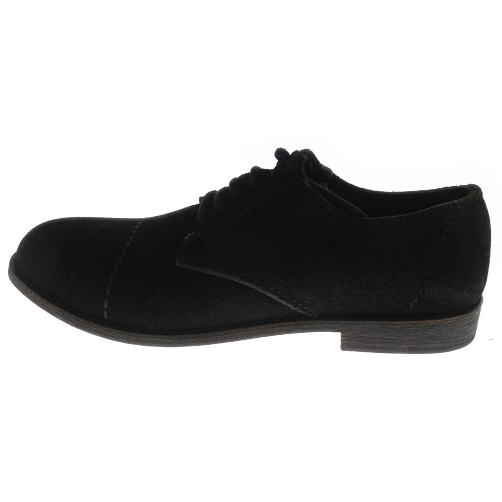 COMME des GARCONS HOMME(コムデギャルソンオム) ブラックステッチ ストレートチップ プレーントゥ スエードレザー レースアップ ドレスシューズ ブラック