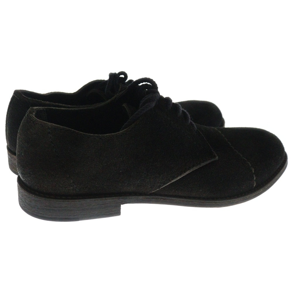COMME des GARCONS HOMME(コムデギャルソンオム) ブラックステッチ ストレートチップ プレーントゥ スエードレザー レースアップ ドレスシューズ ブラック
