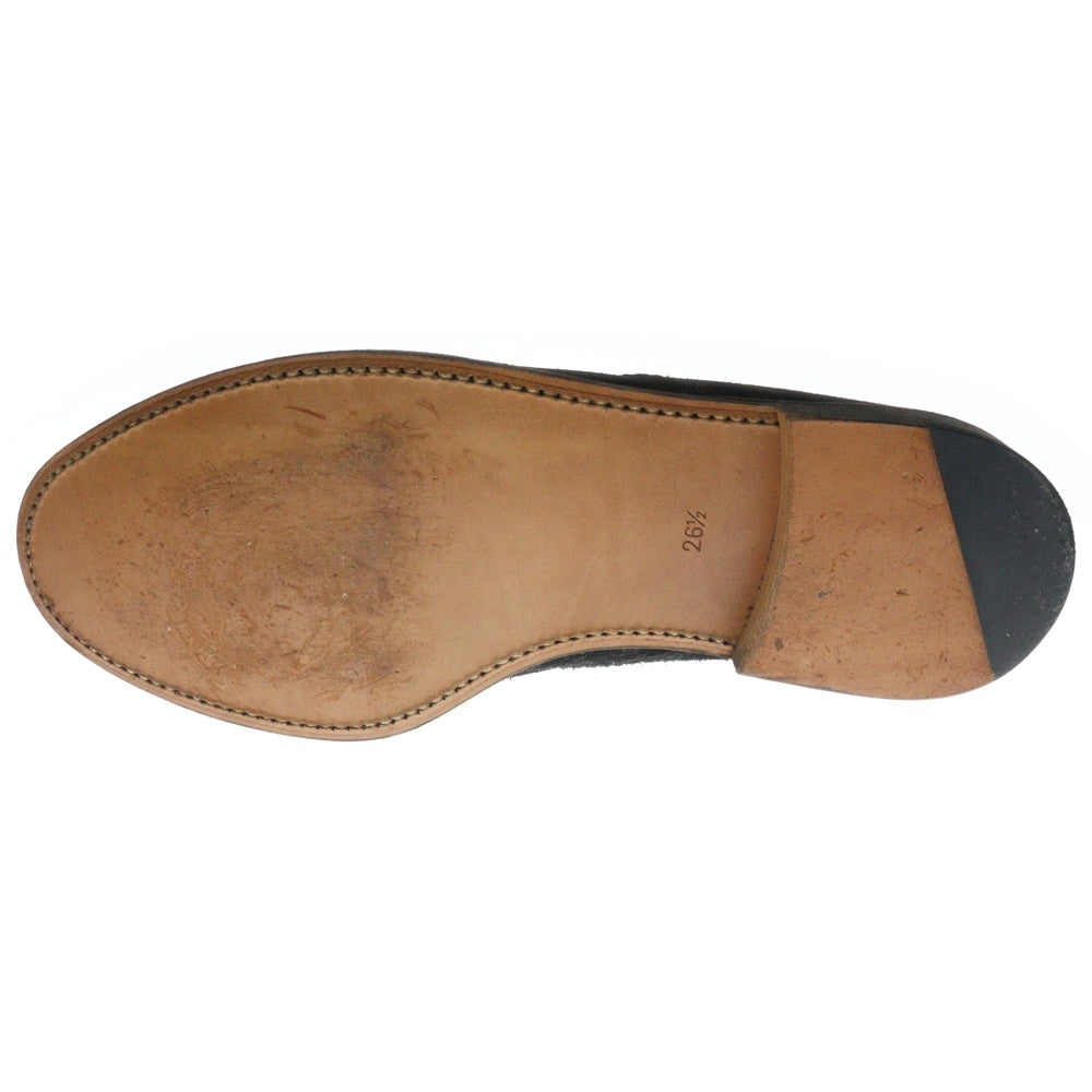 COMME des GARCONS HOMME(コムデギャルソンオム) ブラックステッチ ストレートチップ プレーントゥ スエードレザー レースアップ ドレスシューズ ブラック