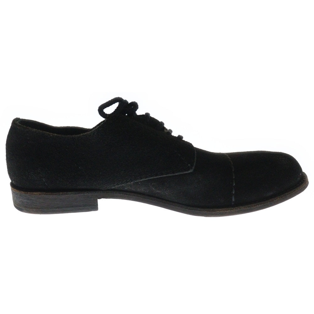COMME des GARCONS HOMME(コムデギャルソンオム) ブラックステッチ ストレートチップ プレーントゥ スエードレザー レースアップ ドレスシューズ ブラック