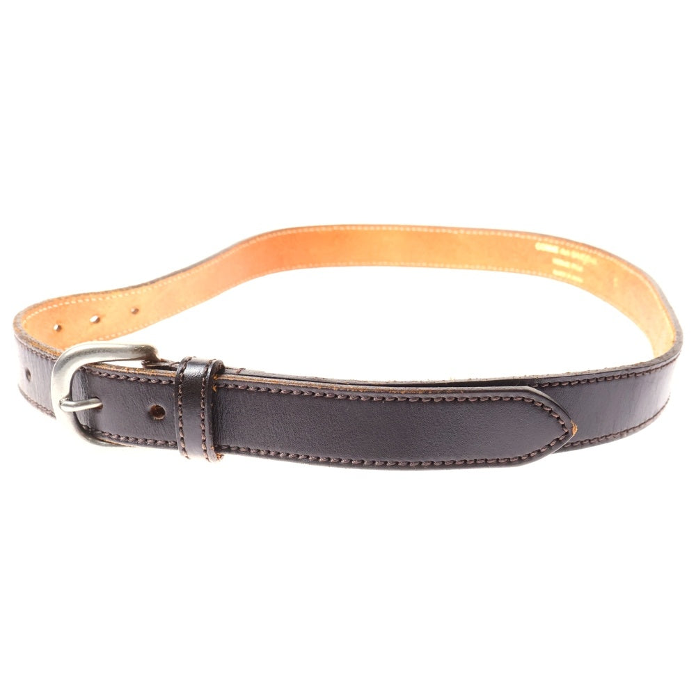 COMME des GARCONS HOMME PLUS(コムデギャルソンオムプリュス) カウレザー スモール バックル ダブルステッチ ベルト ブラウン PF-K302