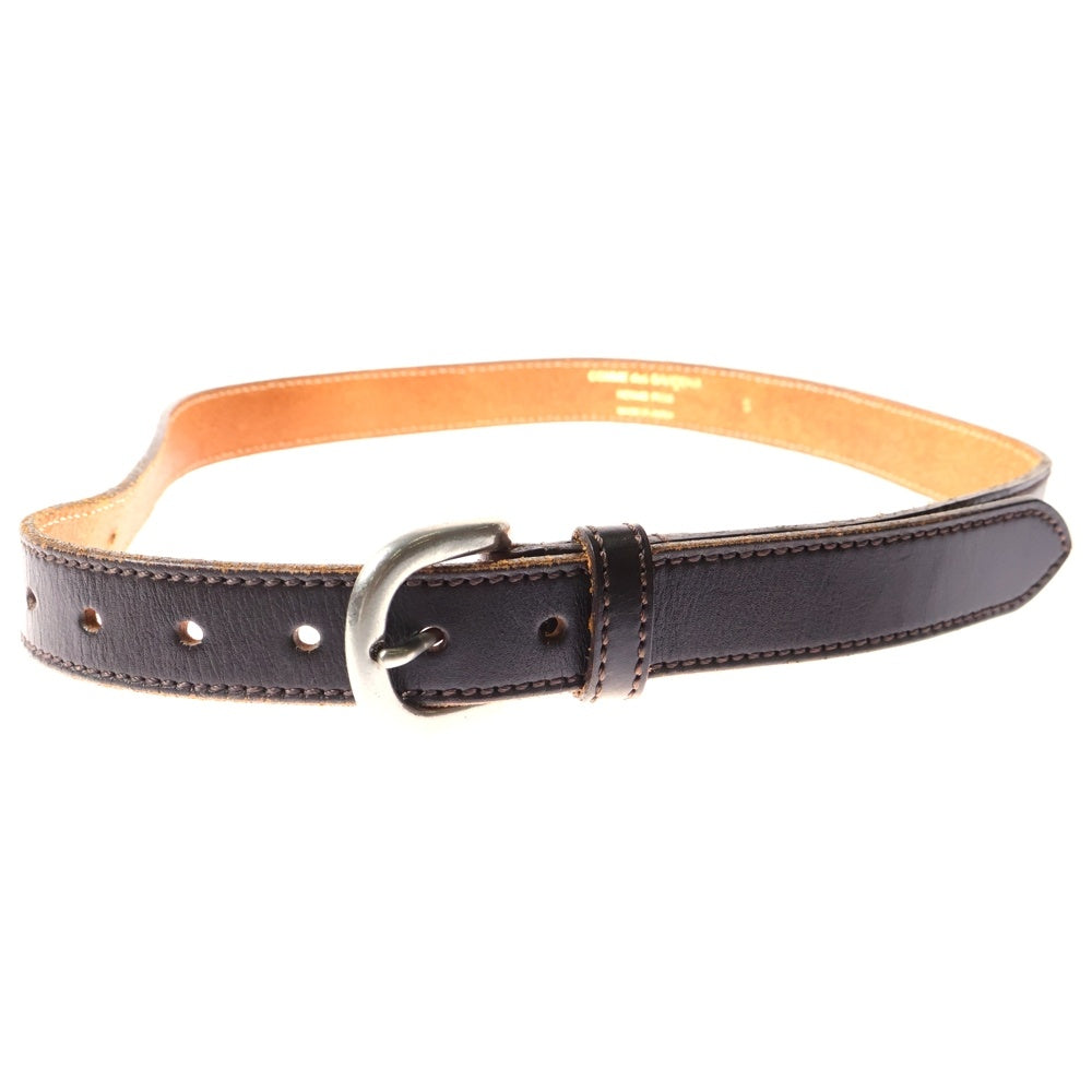 COMME des GARCONS HOMME PLUS(コムデギャルソンオムプリュス) カウレザー スモール バックル ダブルステッチ ベルト ブラウン PF-K302