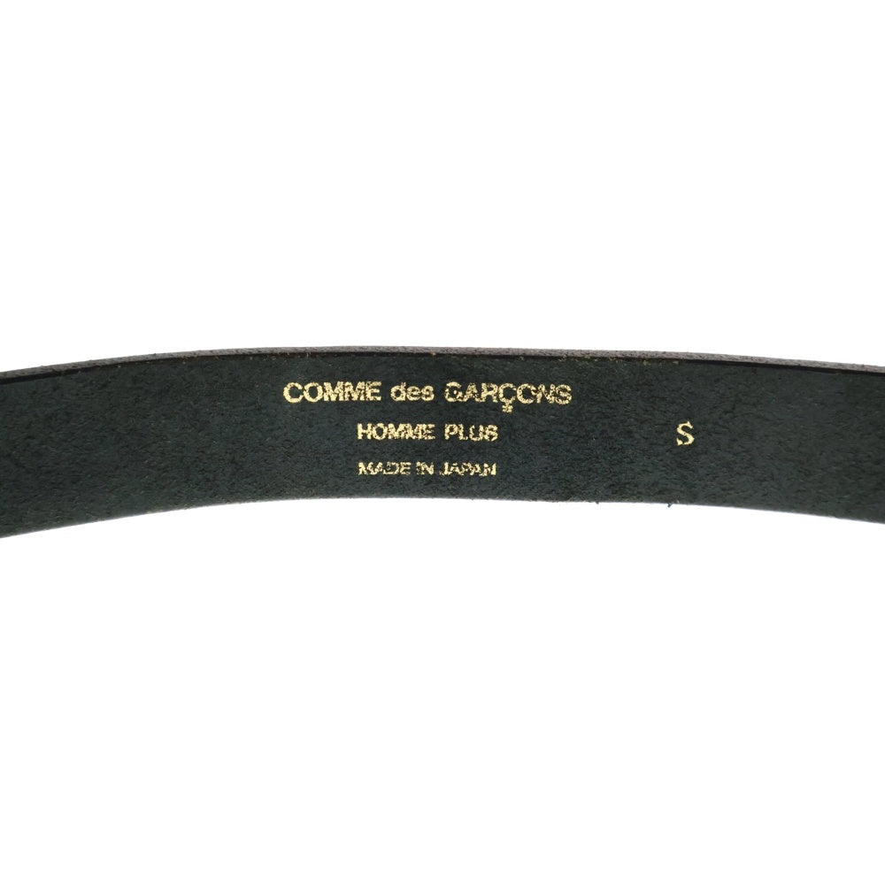COMME des GARCONS HOMME PLUS(コムデギャルソンオムプリュス) カウレザー金ボタン バックル ベルト ブラック PS-K307