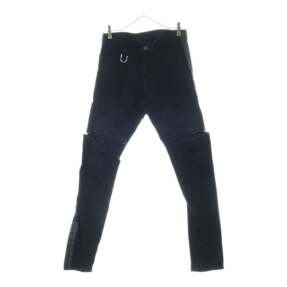 kiryuyrik(キリュウキリュウ) 19AW BB DENIM SLASH SKINNY DAMAGE PANTS ダメージ加工 スラッシュ スキニー デニムパンツ ブラック KI-HP09-005PINT