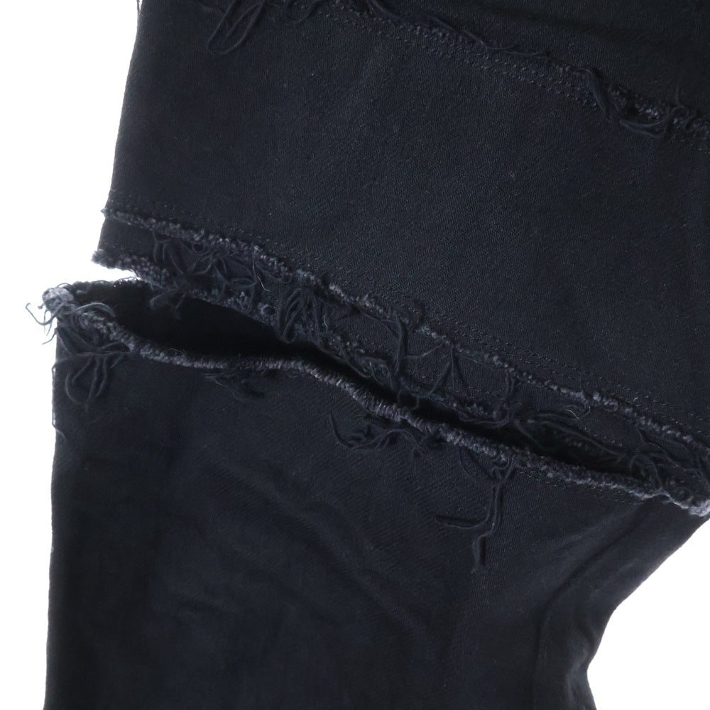 kiryuyrik(キリュウキリュウ) 19AW BB DENIM SLASH SKINNY DAMAGE PANTS ダメージ加工 スラッシュ スキニー デニムパンツ ブラック KI-HP09-005PINT