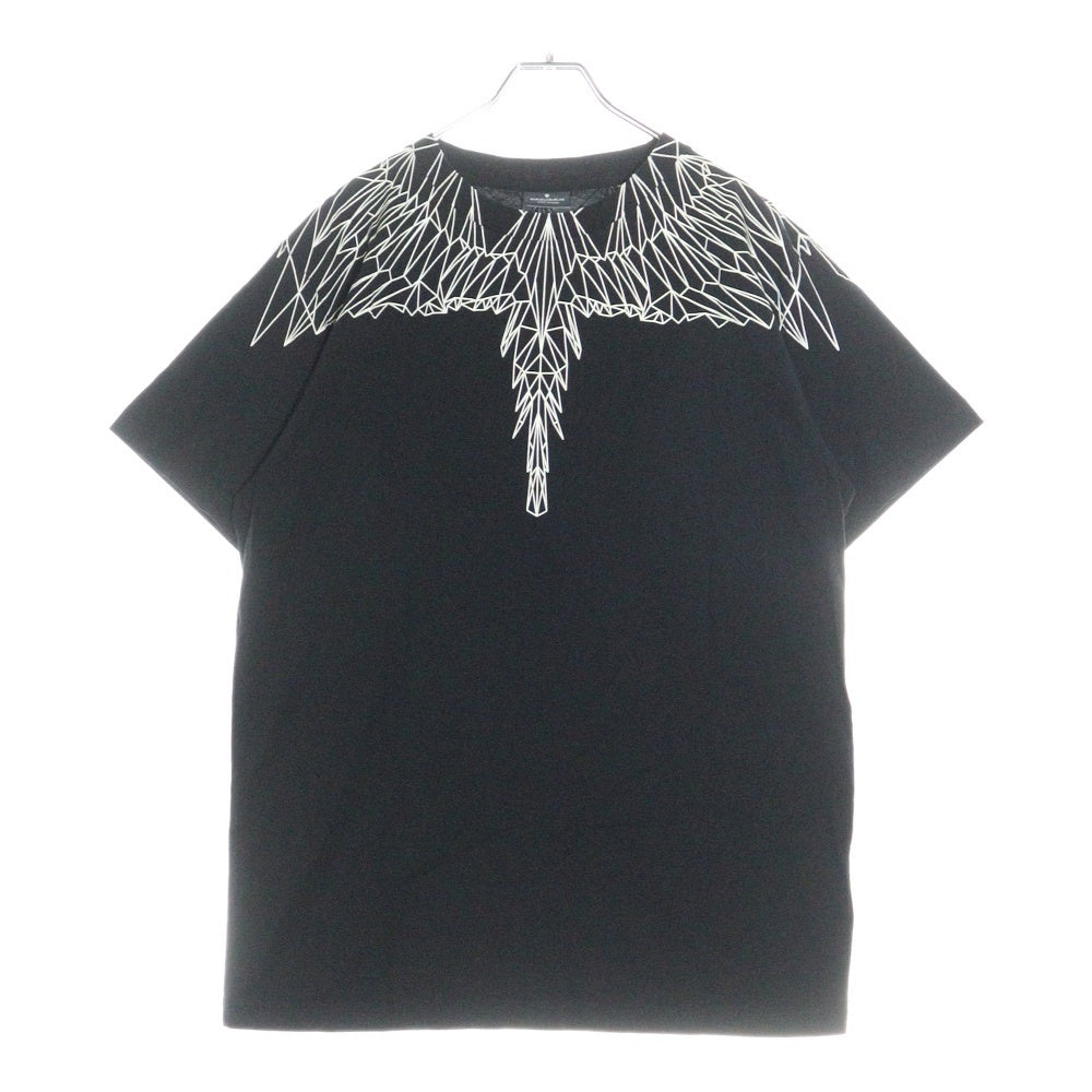 MARCELO BURLON(マルセロバーロン) Neon Wings T-Shirt ネオンウィング グラフィックプリント クルーネック半袖Tシャツ カットソー ブラック CMAA018S19001026