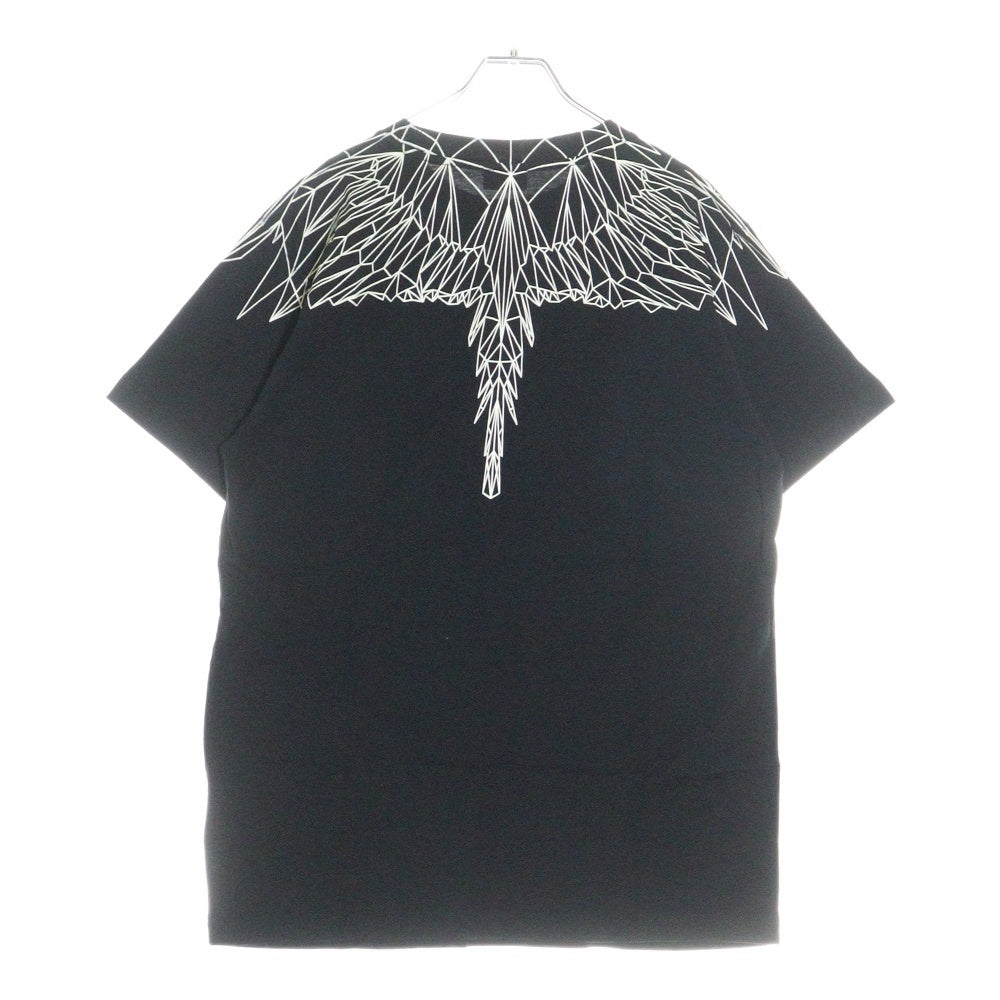 MARCELO BURLON(マルセロバーロン) Neon Wings T-Shirt ネオンウィング グラフィックプリント クルーネック半袖Tシャツ カットソー ブラック CMAA018S19001026