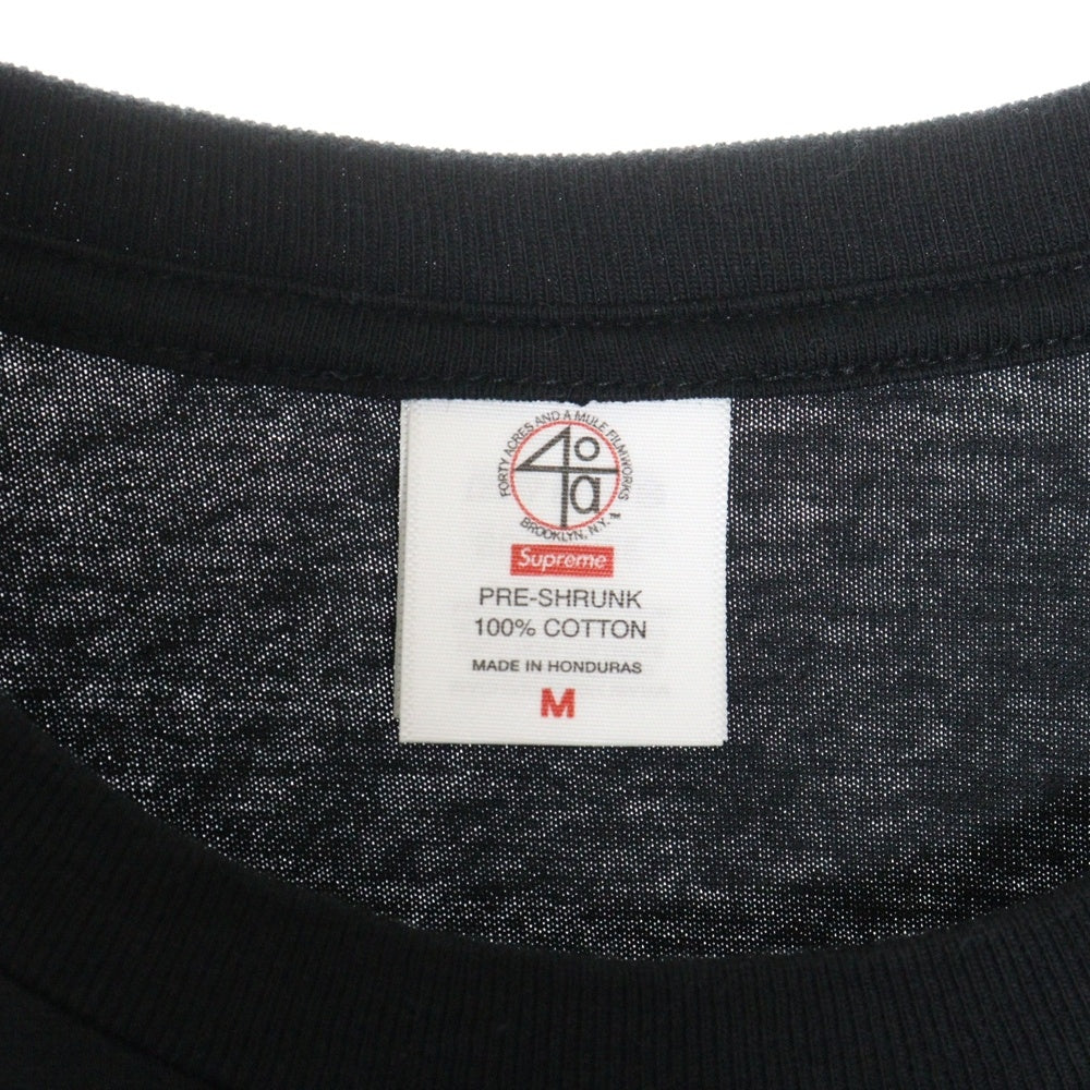 SUPREME(シュプリーム) 40 Acres Malcolm X Tee 40エーカー マルコムエックス グラフィックプリント クルーネック半袖Tシャツ カットソー ブラック