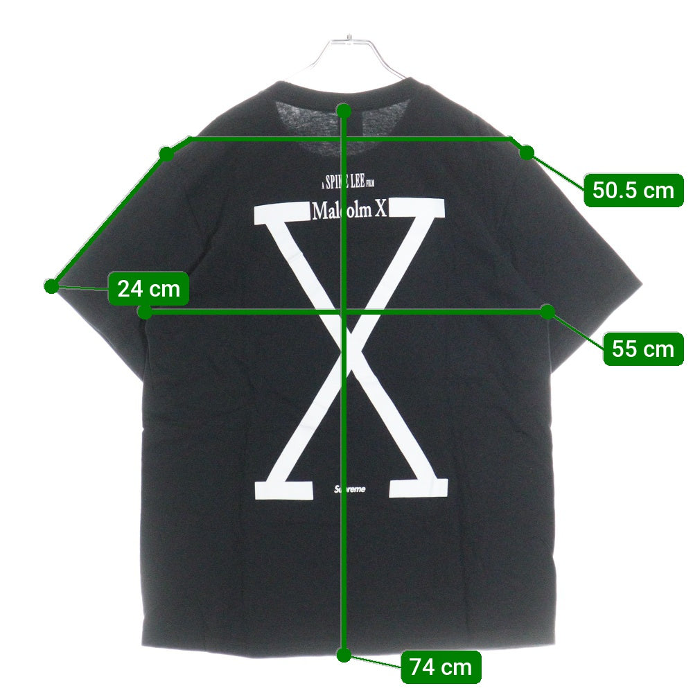 SUPREME(シュプリーム) 40 Acres Malcolm X Tee 40エーカー マルコムエックス グラフィックプリント クルーネック半袖Tシャツ カットソー ブラック